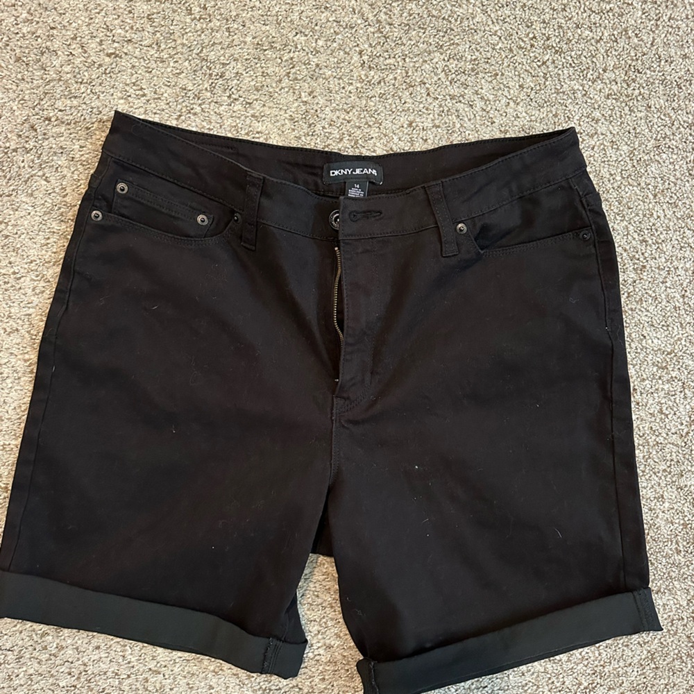 DKNY Black Bermuda Shorts Classic Style
